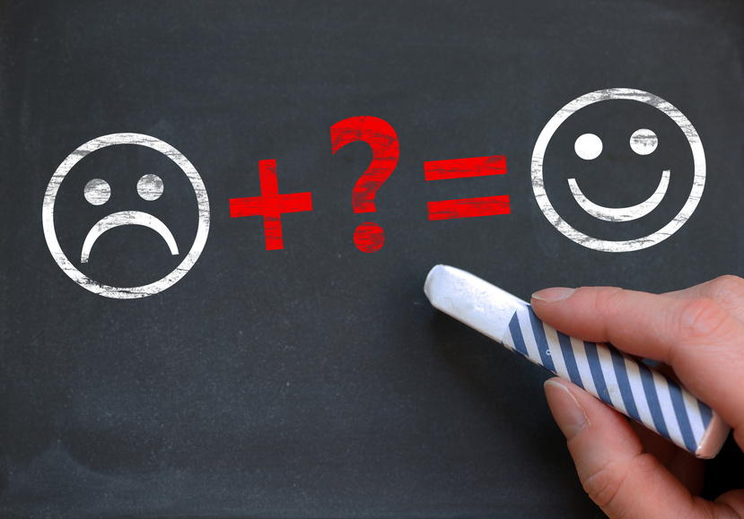 unhappy + ? happy